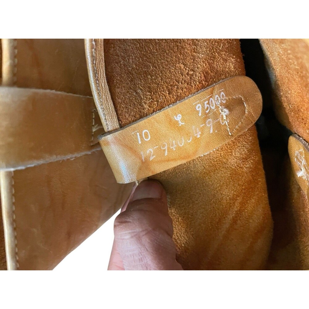 Vintage Landis Light Brown Leather Campus Western Boots Men’s Size 10 USA Cowboy - Picture 11 of 12